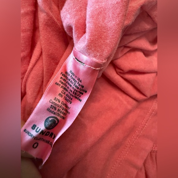 Anthropologie Sundry Pink Tiered Racerback Dress Size 0/ US Extra Small - Picture 7 of 9